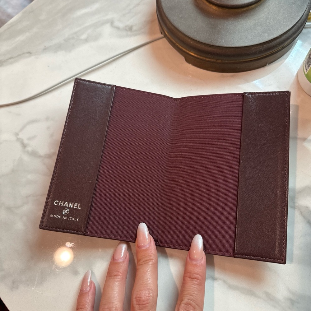 SOLD Authentic Vintage Chanel Passport Holder Rare to find in Burgundy Color